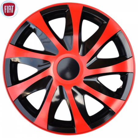 Kołpaki Samochodowe Draco 14" Fiat (czerwone) + Emblemat
